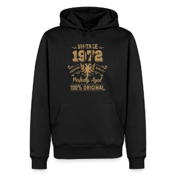 Millésime 1972 Qualité Premium Orginal - Sweat à capuche Premium bio Homme - noir - Devant - Nico (187cm)