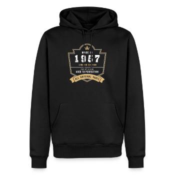 Fabriqué en 1957 édition limitée toutes les pièces d’origine - Sweat à capuche Premium bio Homme - noir - Devant - Nico (187cm)