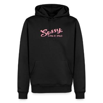 Sassy seit 1963 - Männer Premium Bio Hoodie - Schwarz - Vorne - Nico (187cm)