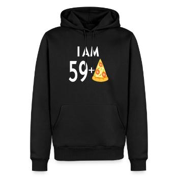 60. Geburtstag Ich bin 59 Plus Pizza 1959 - Männer Premium Bio Hoodie - Schwarz - Vorne - Nico (187cm)