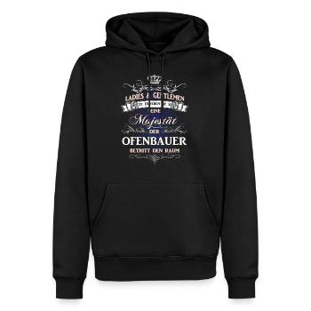 Männer-T-Shirt Beruf Ofenbauer - Männer Premium Bio Hoodie - Schwarz - Vorne - Nico (187cm)