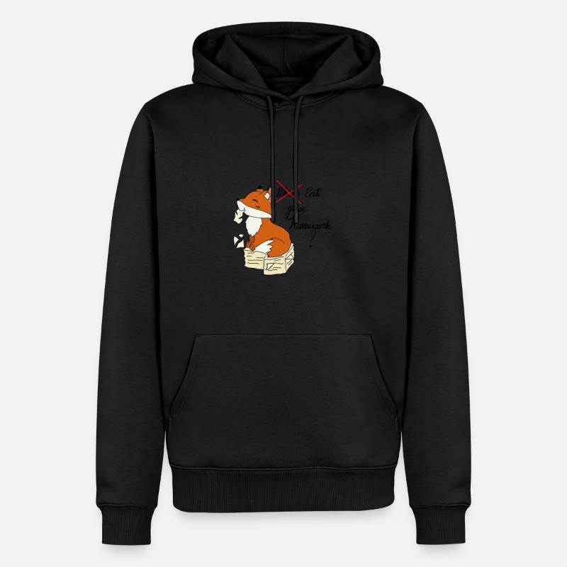 Fox et devoirs - Sweat à capuche Premium bio Homme - noir