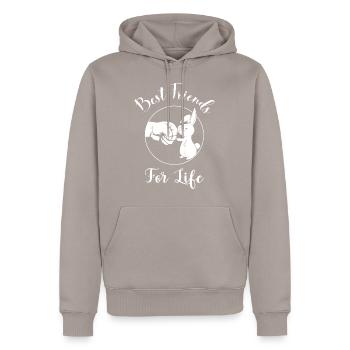 Best Friends For Life Rabbit Easter - Men’s Premium Organic Hoodie - taupe - Front - Nico (187cm)