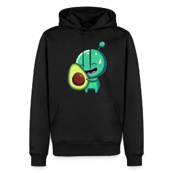 Green Alien Avocado: Fusion exotique - Sweat à capuche Premium bio Homme - noir - Devant - Nico (187cm)
