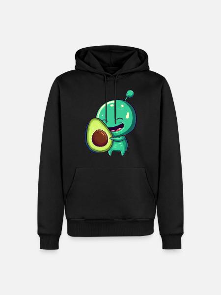 Green Alien Avocado: Exotic Fusion - Men’s Premium Organic Hoodie - black