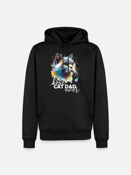 Best Cat Dad Ever - Men’s Premium Organic Hoodie - black