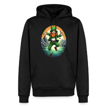 Danse trèfle de la Saint-Patrick - Sweat à capuche Premium bio Homme - noir - Devant - Nico (187cm)