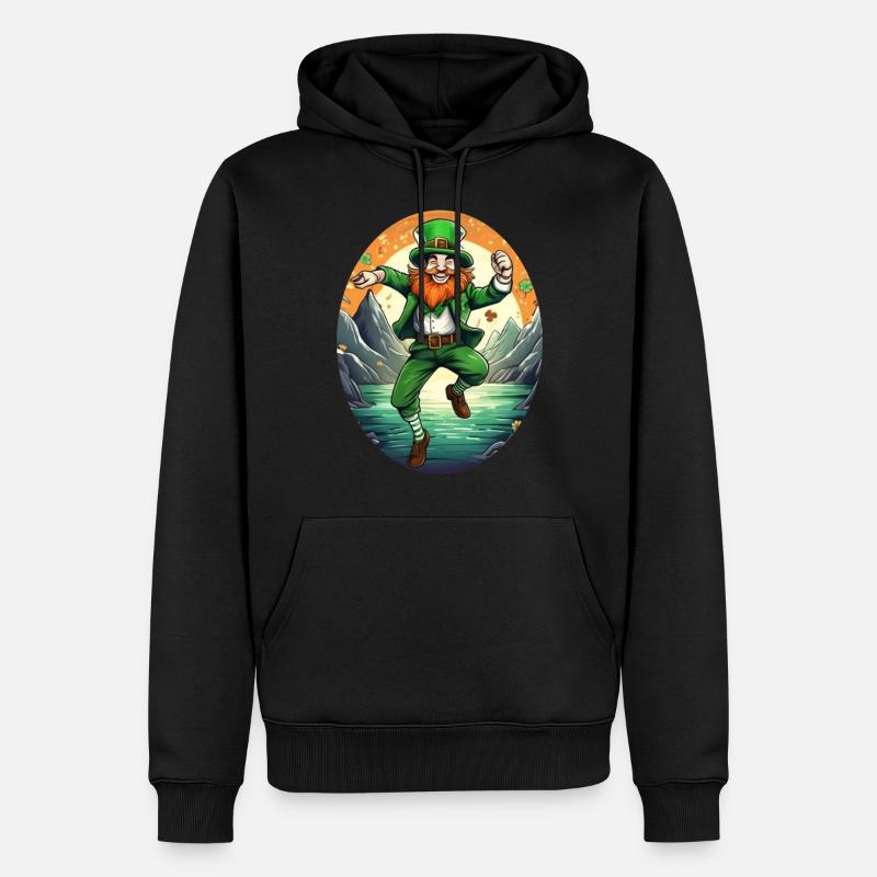Danse trèfle de la Saint-Patrick - Sweat à capuche Premium bio Homme - noir