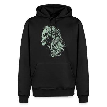 Crâne de fille zombie - Sweat à capuche Premium bio Homme - noir - Devant - Nico (187cm)