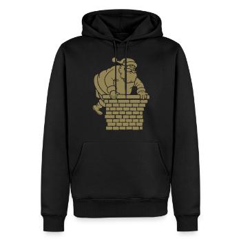 Silhouette du Père Noël Minimaliste - Sweat à capuche Premium bio Homme - noir - Devant - Nico (187cm)