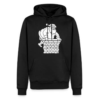 Silhouette du Père Noël Minimaliste - Sweat à capuche Premium bio Homme - noir - Devant - Nico (187cm)
