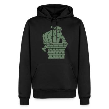 Silhouette du Père Noël Minimaliste - Sweat à capuche Premium bio Homme - noir - Devant - Nico (187cm)