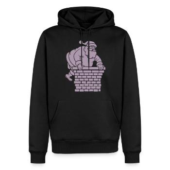 Silhouette du Père Noël Minimaliste - Sweat à capuche Premium bio Homme - noir - Devant - Nico (187cm)