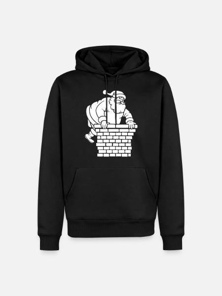 Weihnachtsmann Silhouette Minimalistisch - Männer Premium Bio Hoodie - Schwarz