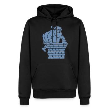 Silhouette du Père Noël Minimaliste - Sweat à capuche Premium bio Homme - noir - Devant - Nico (187cm)