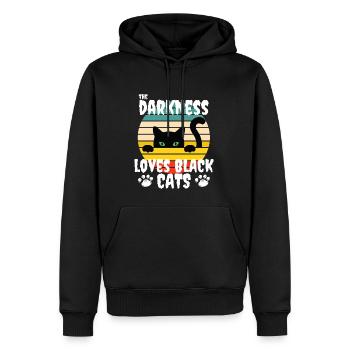 l’obscurité aime les chats noirs idée cadeau - Sweat à capuche Premium bio Homme - noir - Devant - Nico (187cm)