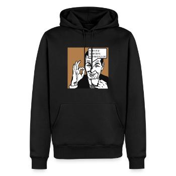 Kaffeeverrückt - Männer Premium Bio Hoodie - Schwarz - Vorne - Nico (187cm)