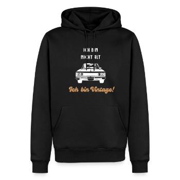 Ich bin nicht alt Ich bin Vintage - Männer Premium Bio Hoodie - Schwarz - Vorne - Nico (187cm)