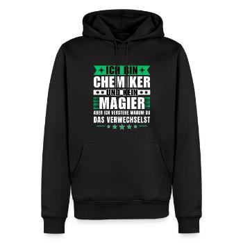Ich bin Chemiker und kein Magier - Männer Premium Bio Hoodie - Schwarz - Vorne - Nico (187cm)
