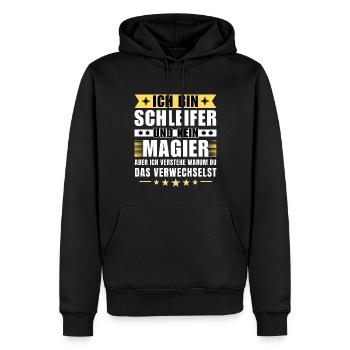 Ich bin Schleifer und kein Magier - Männer Premium Bio Hoodie - Schwarz - Vorne - Nico (187cm)
