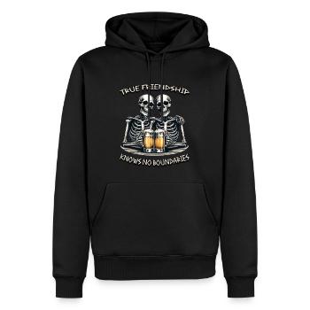 Amitié sans limites - Sweat à capuche Premium bio Homme - noir - Devant - Nico (187cm)