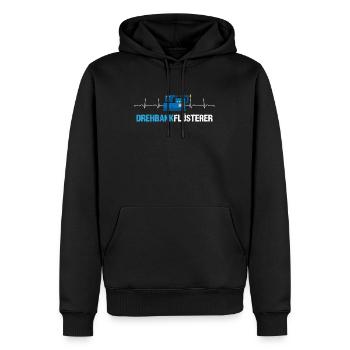 Drechselmaschine Drehbank Herzschlag - Männer Premium Bio Hoodie - Schwarz - Vorne - Nico (187cm)