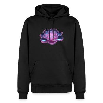 3D Flower - Men’s Premium Organic Hoodie - black - Front - Nico (187cm)