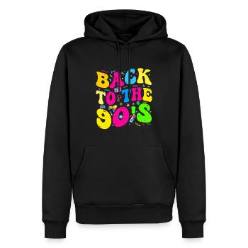 Retour aux années 90 Costume Party Retro - Sweat à capuche Premium bio Homme - noir - Devant - Nico (187cm)