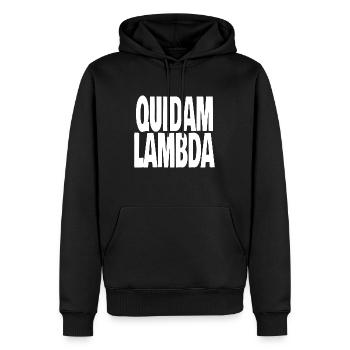 quidam lambda - Sweat à capuche Premium bio Homme - noir - Devant - Nico (187cm)