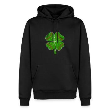 St. Patrick's Day, Kleeblatt, Klee verzweifelt - Männer Premium Bio Hoodie - Schwarz - Vorne - Nico (187cm)