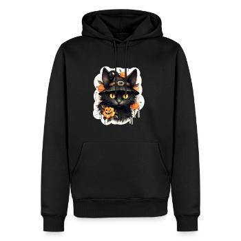 Halloween schwarze Katze - Männer Premium Bio Hoodie - Schwarz - Vorne - Nico (187cm)