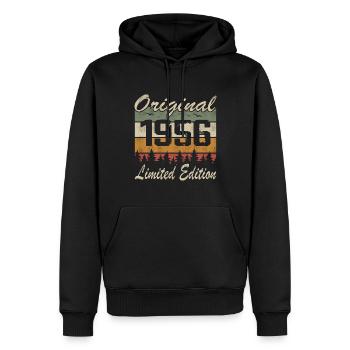 Vintage Anniversaire Idée Cadeau Original 1956 - Sweat à capuche Premium bio Homme - noir - Devant - Nico (187cm)