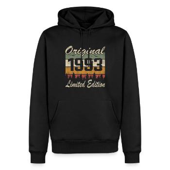 Vintage Geburtstag Original Geschenkidee 1993 - Männer Premium Bio Hoodie - Schwarz - Vorne - Nico (187cm)