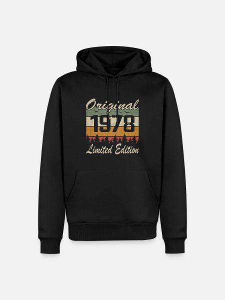 Vintage Geburtstag Original Geschenkidee 1978 - Männer Premium Bio Hoodie - Schwarz