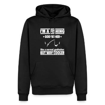Godfather Angler : Beaucoup plus cool qu’un Godfather Angler normal - Sweat à capuche Premium bio Homme - noir - Devant - Nico (187cm)