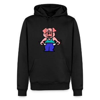armes Schwein - Männer Premium Bio Hoodie - Schwarz - Vorne - Nico (187cm)