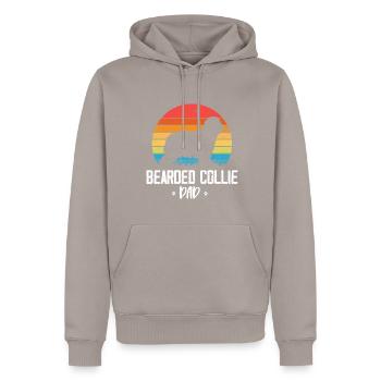 Bearded Collie - Männer Premium Bio Hoodie - Taupe - Vorne - Nico (187cm)