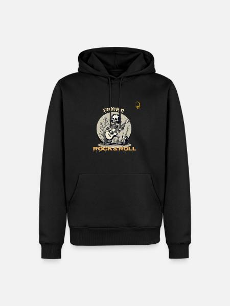 FÜR IMMER ROCK'N'ROLL - Männer Premium Bio Hoodie - Schwarz