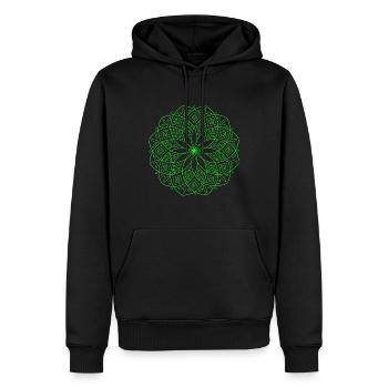 Seerose grün - Mandala made with Love - Männer Premium Bio Hoodie - Schwarz - Vorne - Nico (187cm)