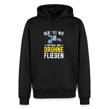 Der Tut Nix Der Will Nur Drohne Fliegen Drohnen - Männer Premium Bio Hoodie - Schwarz - Vorne - Nico (187cm)