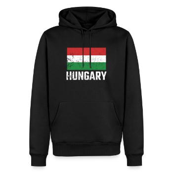 Hongrie Hongrie Drapeau Hongrois Fierté Hongroise - Sweat à capuche Premium bio Homme - noir - Devant - Nico (187cm)