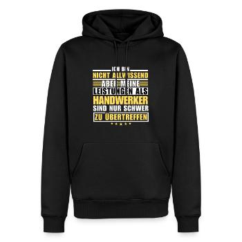 Unsurpassed performance as a craftsman - Men’s Premium Organic Hoodie - black - Front - Nico (187cm)