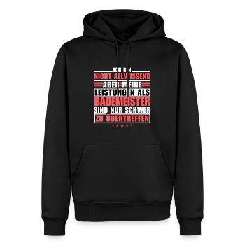 Unübertroffene Leistung als Bademeister - Männer Premium Bio Hoodie - Schwarz - Vorne - Nico (187cm)