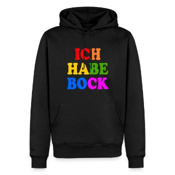 Ich habe bock - Männer Premium Bio Hoodie - Schwarz - Vorne - Nico (187cm)