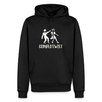 complotwist - Sweat à capuche Premium bio Homme - noir - Devant - Nico (187cm)
