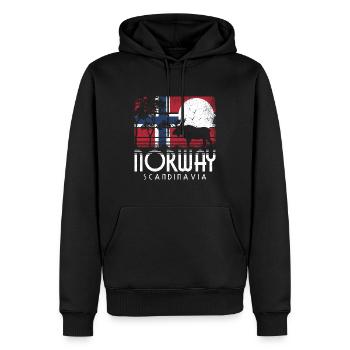 RETRO NORWAY SCANDINAVIA NOREG NORGE NORWEGIAN - Men’s Premium Organic Hoodie - black - Front - Nico (187cm)
