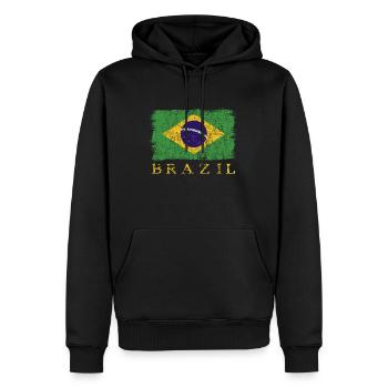 Brésil Drapeau brésilien Drapeau du Brésil - Sweat à capuche Premium bio Homme - noir - Devant - Nico (187cm)