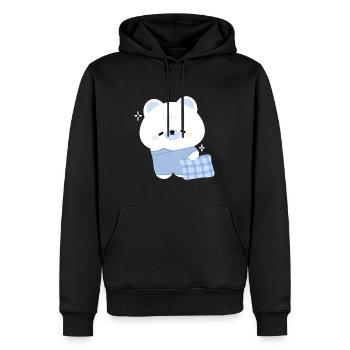 Ours polaire endormi - Sweat à capuche Premium bio Homme - noir - Devant - Nico (187cm)