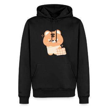 Tigre assonnata - Felpa con cappuccio ecologica premium da uomo - nero - Fronte - Nico (187cm)