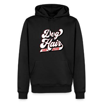 Les poils de chien sont mes paillettes | Les couleurs peuvent être modifiées - Sweat à capuche Premium bio Homme - noir - Devant - Nico (187cm)